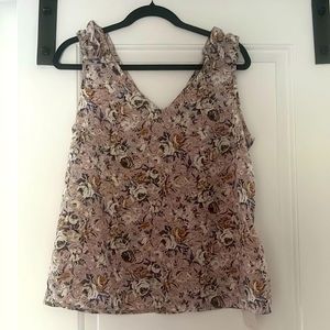 NWT Floral Spring Tank with Ruffle detail